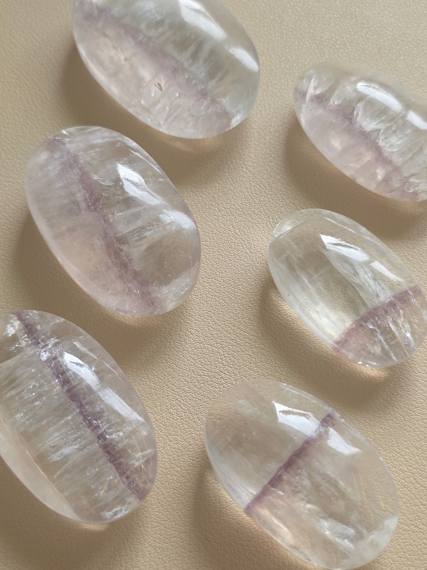 White Fluorite with Mica & Pyrite Palm Stones