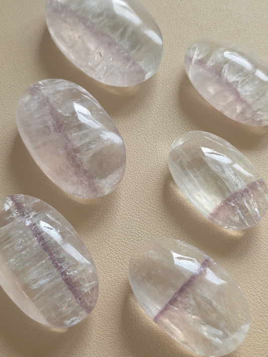 White Fluorite with Mica & Pyrite Palm Stones