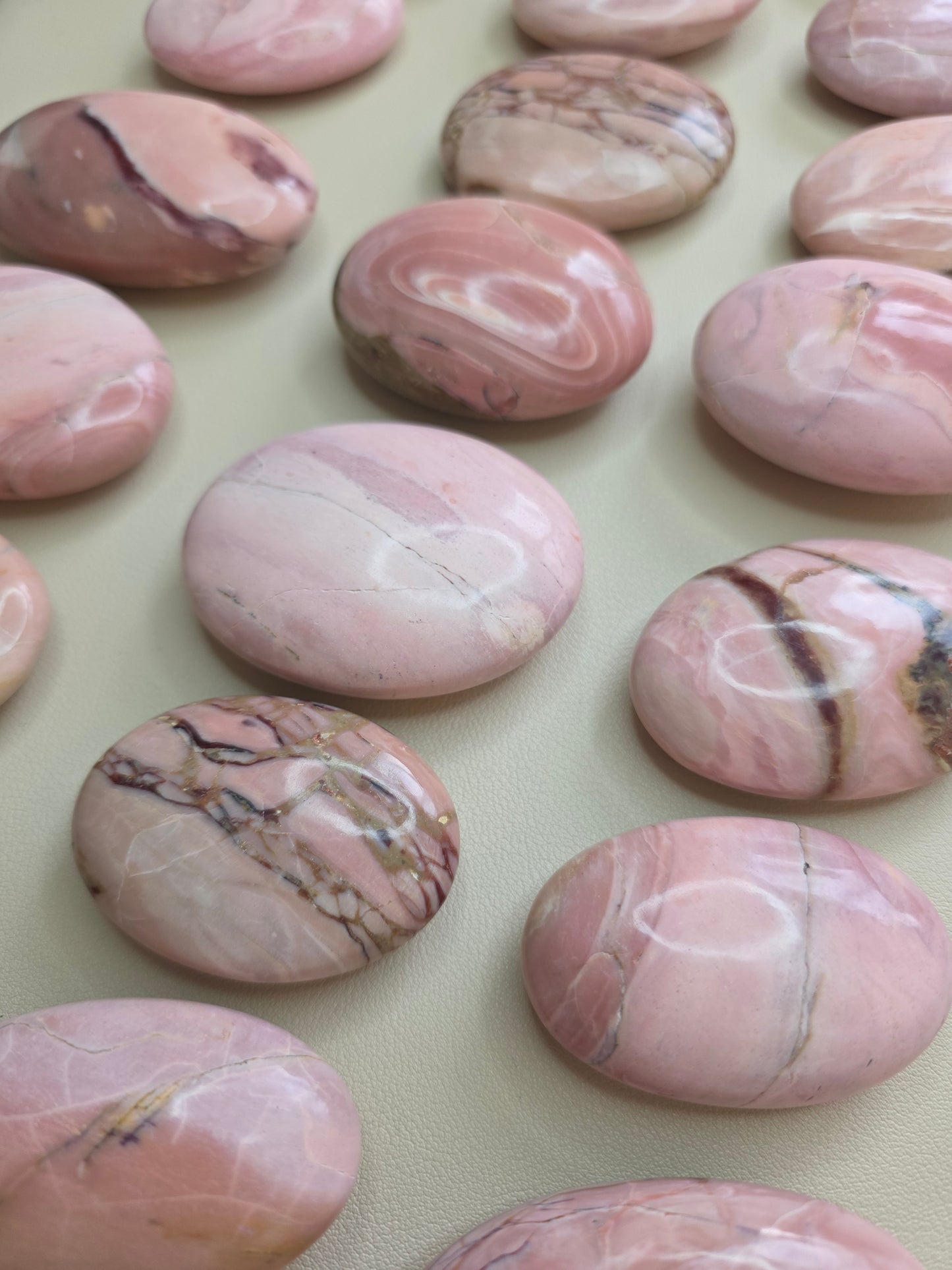 High Grade Australian Pink Opal Palm Stones