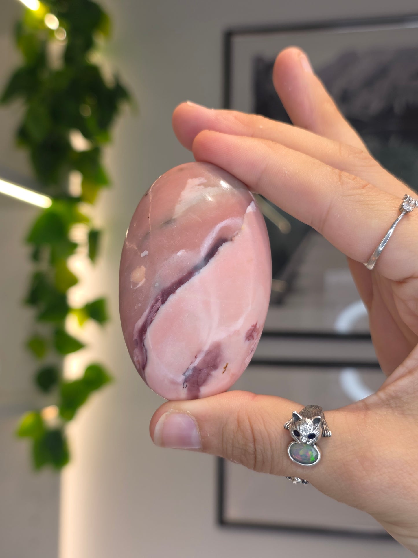 High Grade Australian Pink Opal Palm Stones