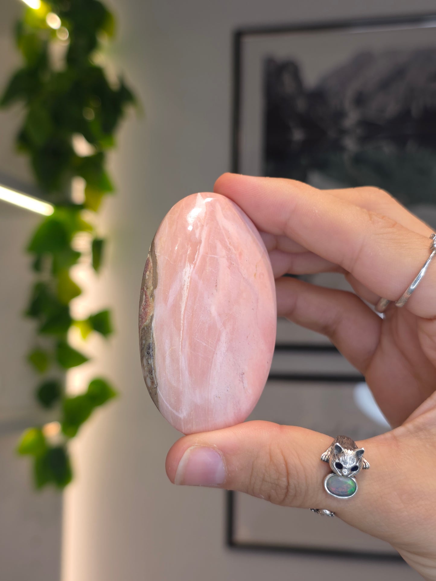 High Grade Australian Pink Opal Palm Stones