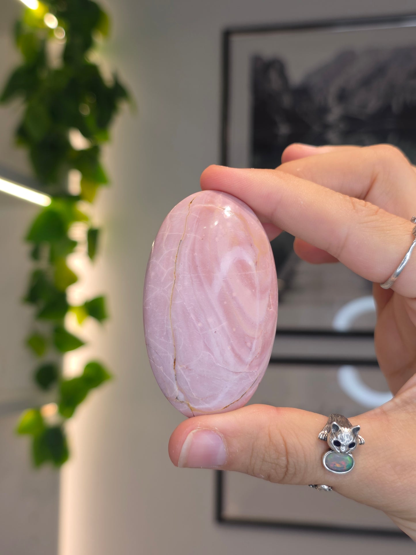High Grade Australian Pink Opal Palm Stones