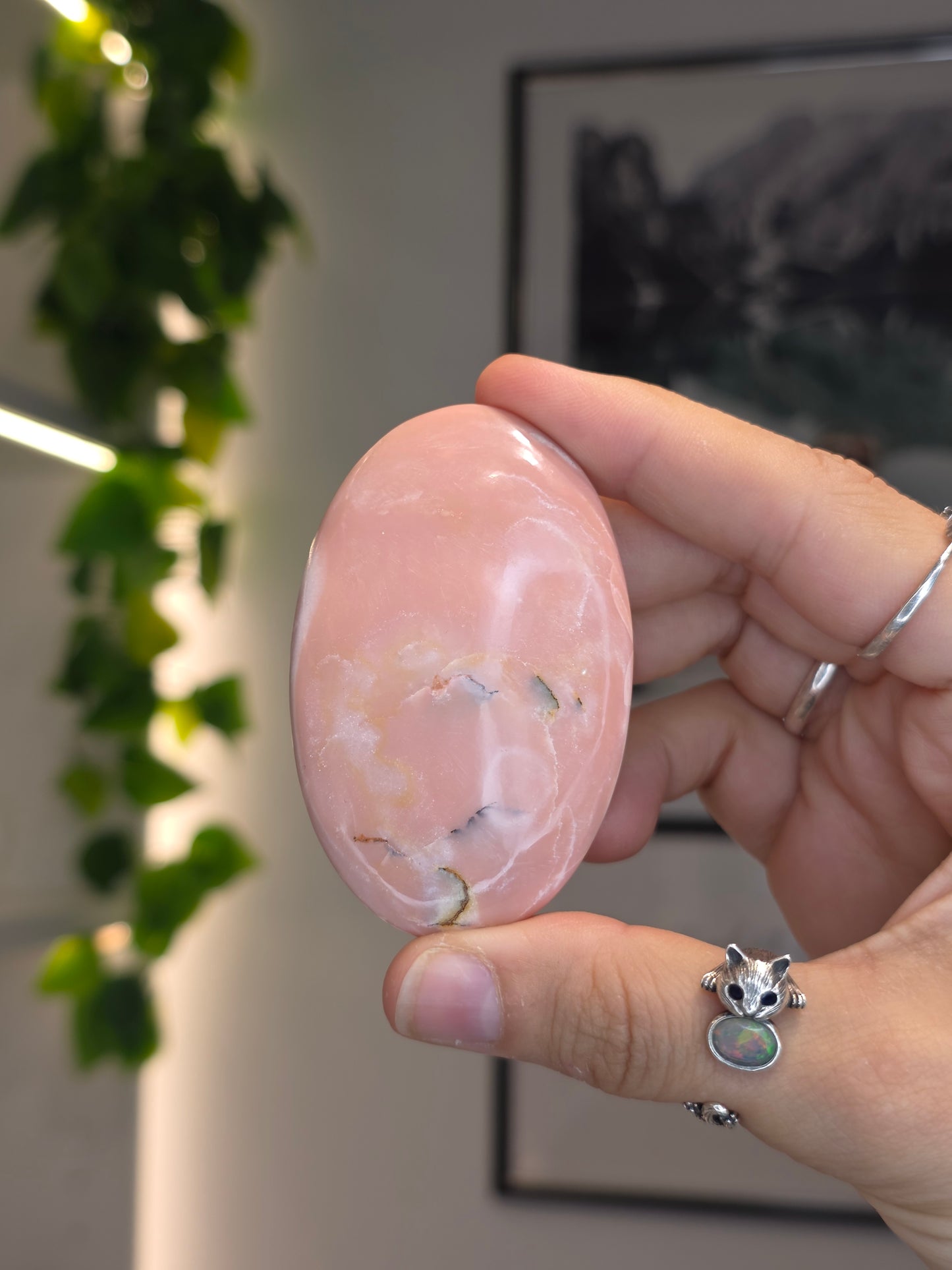 High Grade Australian Pink Opal Palm Stones