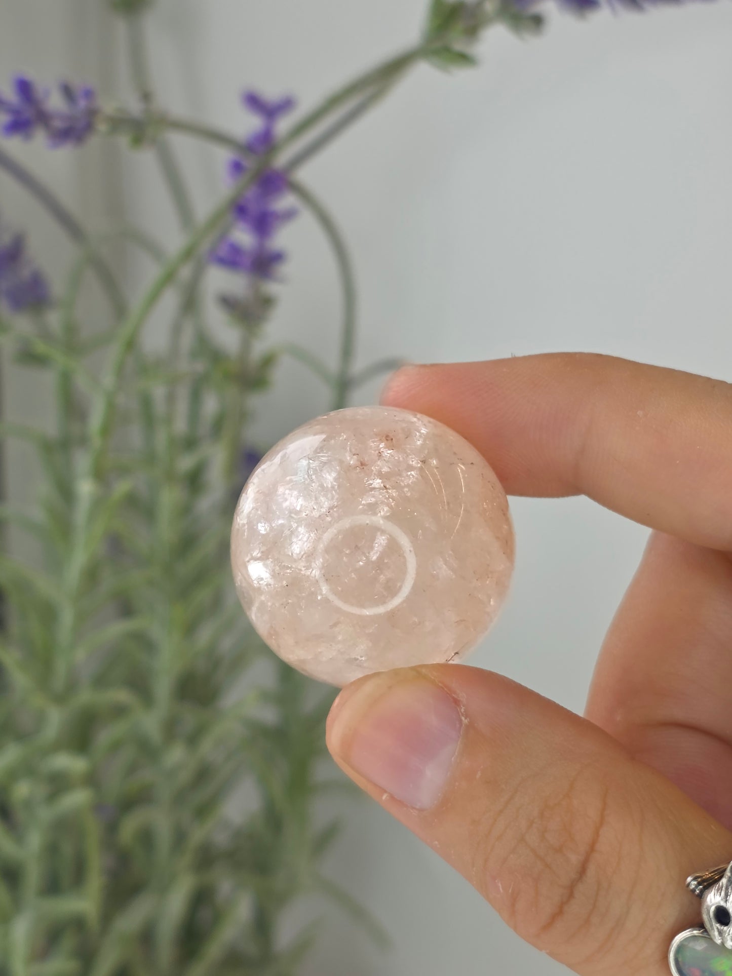 Pink Himalayan Quartz (Hematite Included) Sphere - A