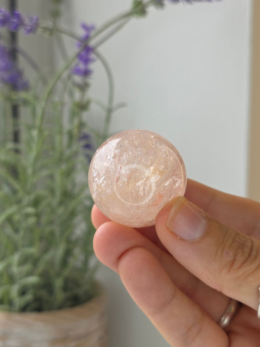 Pink Himalayan Quartz (Hematite Included) Sphere - G