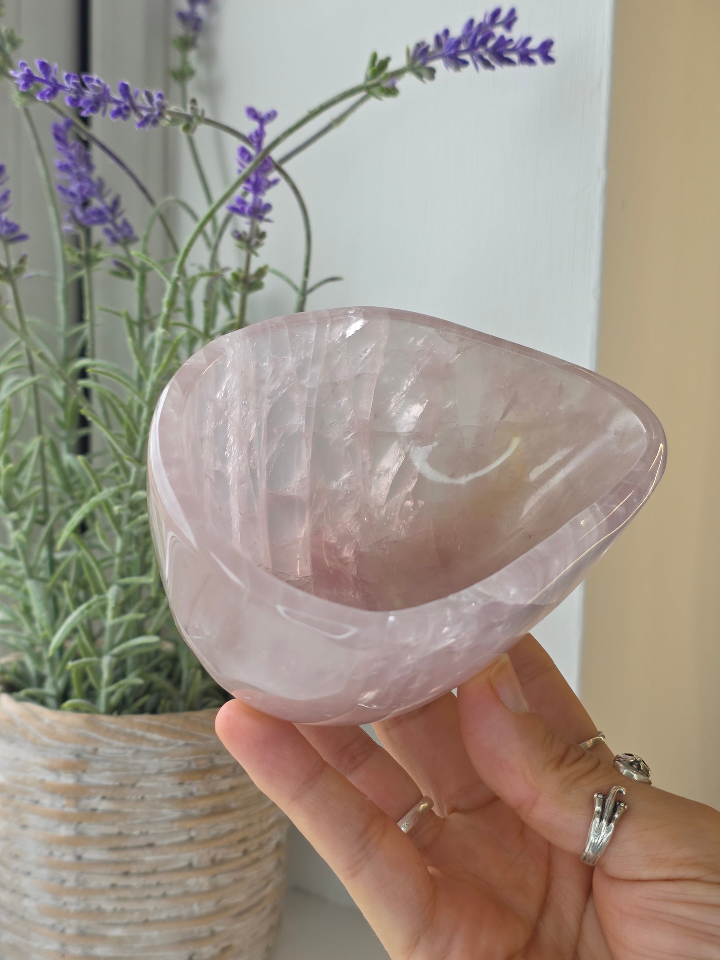 Madagascan Lavender Rose Quartz Bowl - B