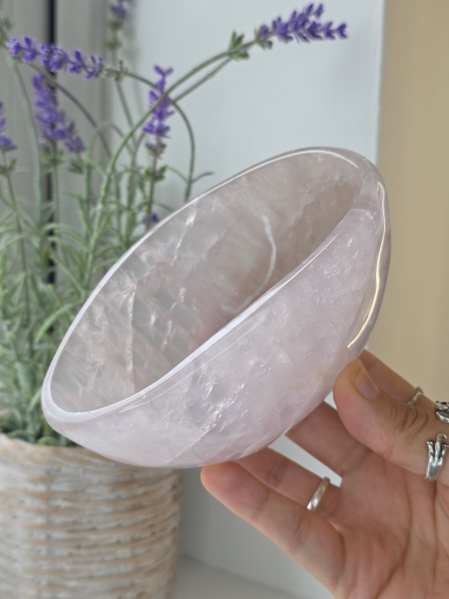 Madagascan Lavender Rose Quartz Bowl - C