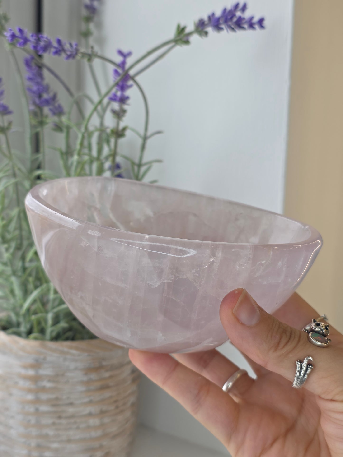 Madagascan Lavender Rose Quartz Bowl - C
