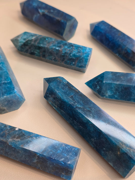 Flashy Blue Apatite Towers