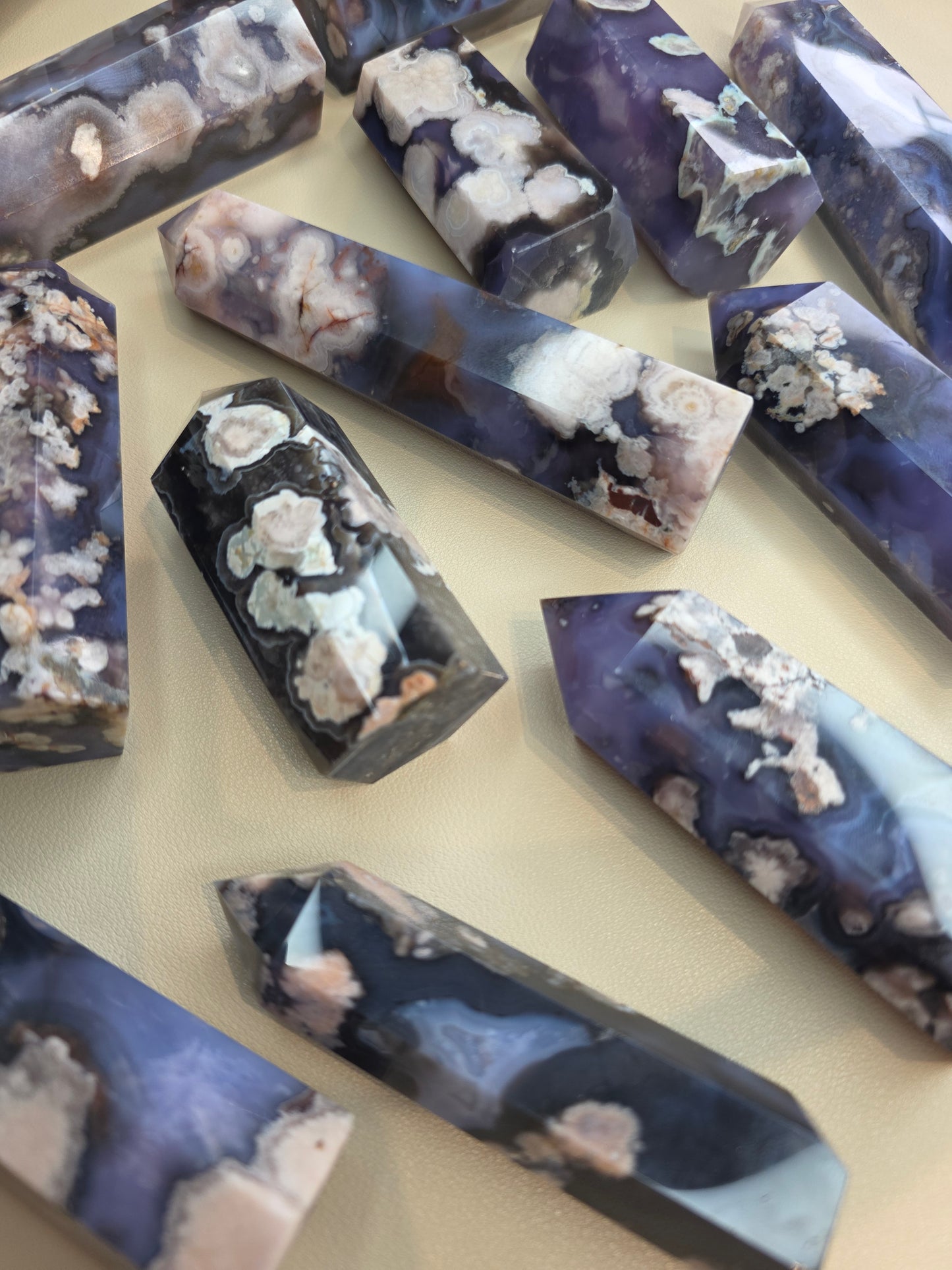 Blue Flower Agate Towers