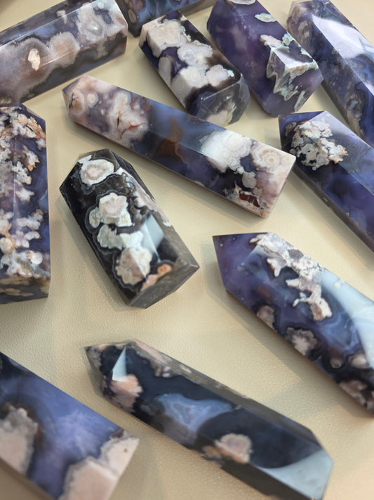 Blue Flower Agate Towers
