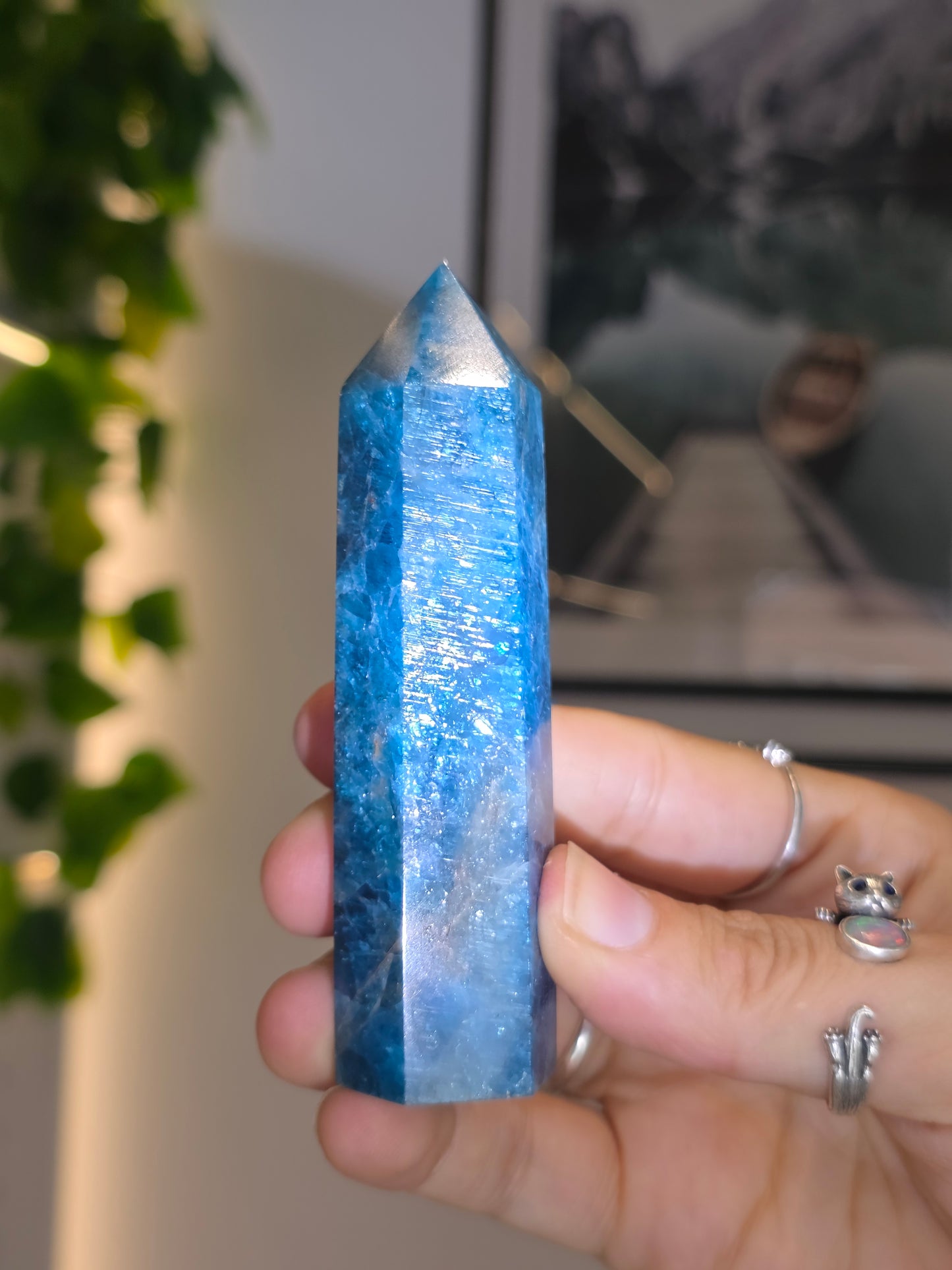 Flashy Blue Apatite Towers