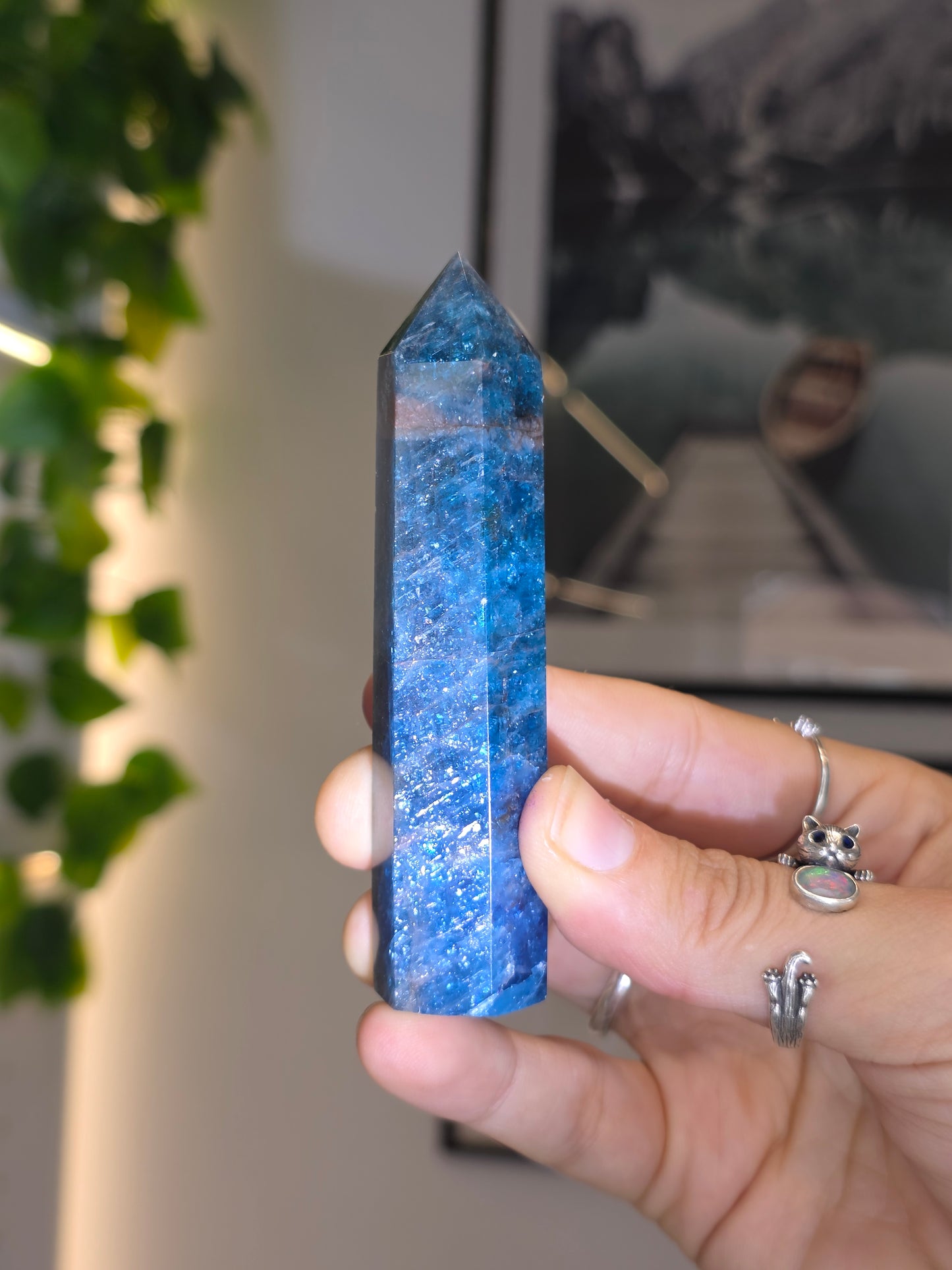 Flashy Blue Apatite Towers