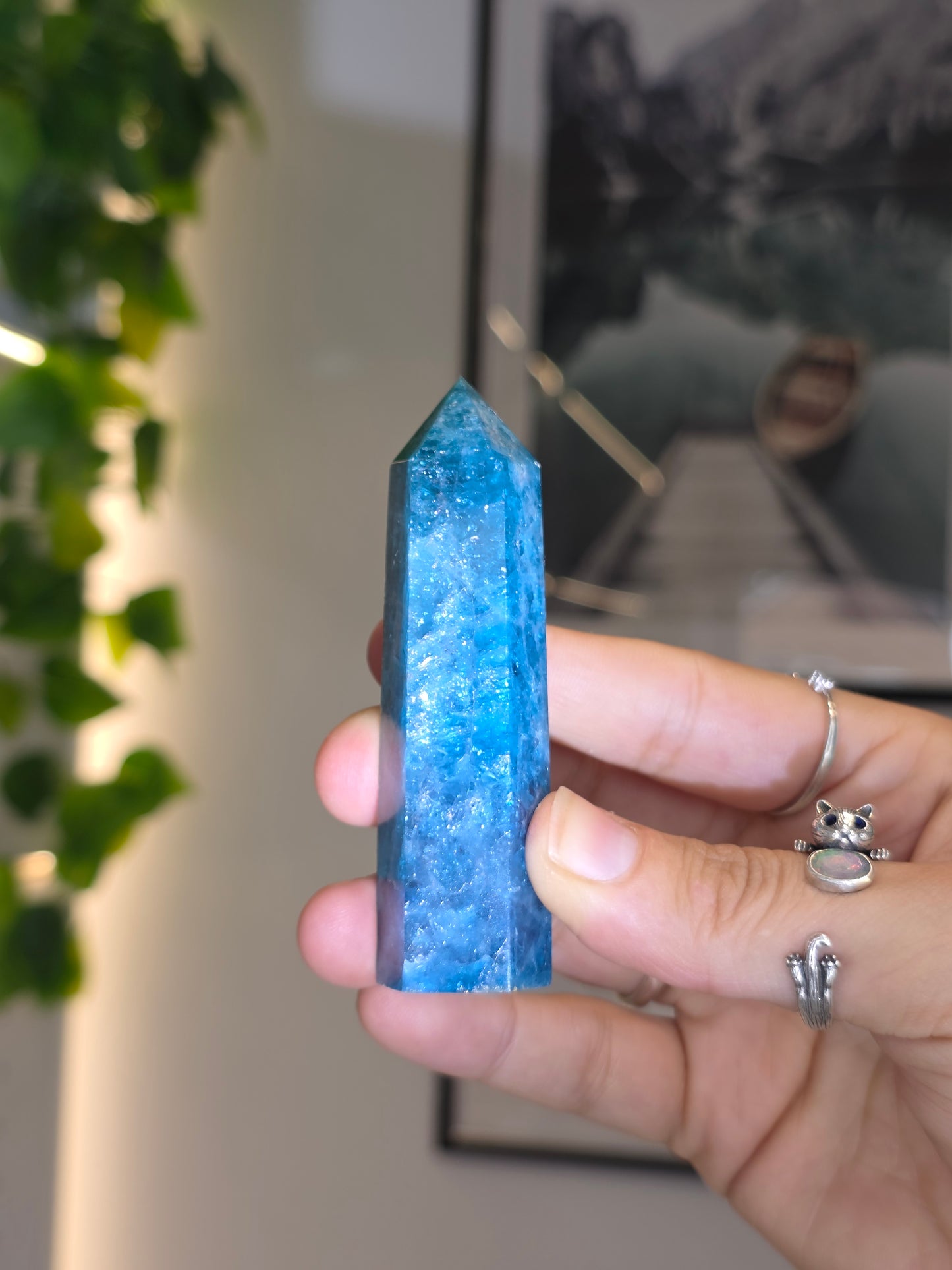 Flashy Blue Apatite Towers