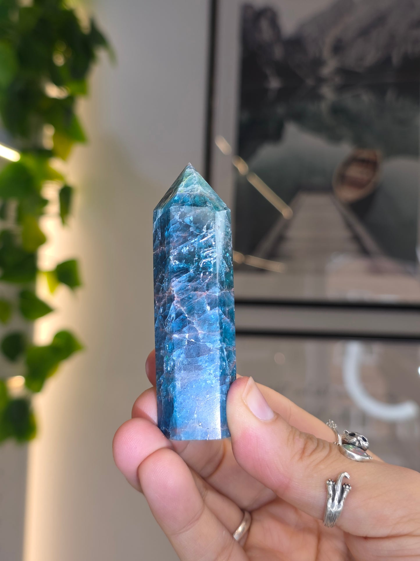 Flashy Blue Apatite Towers