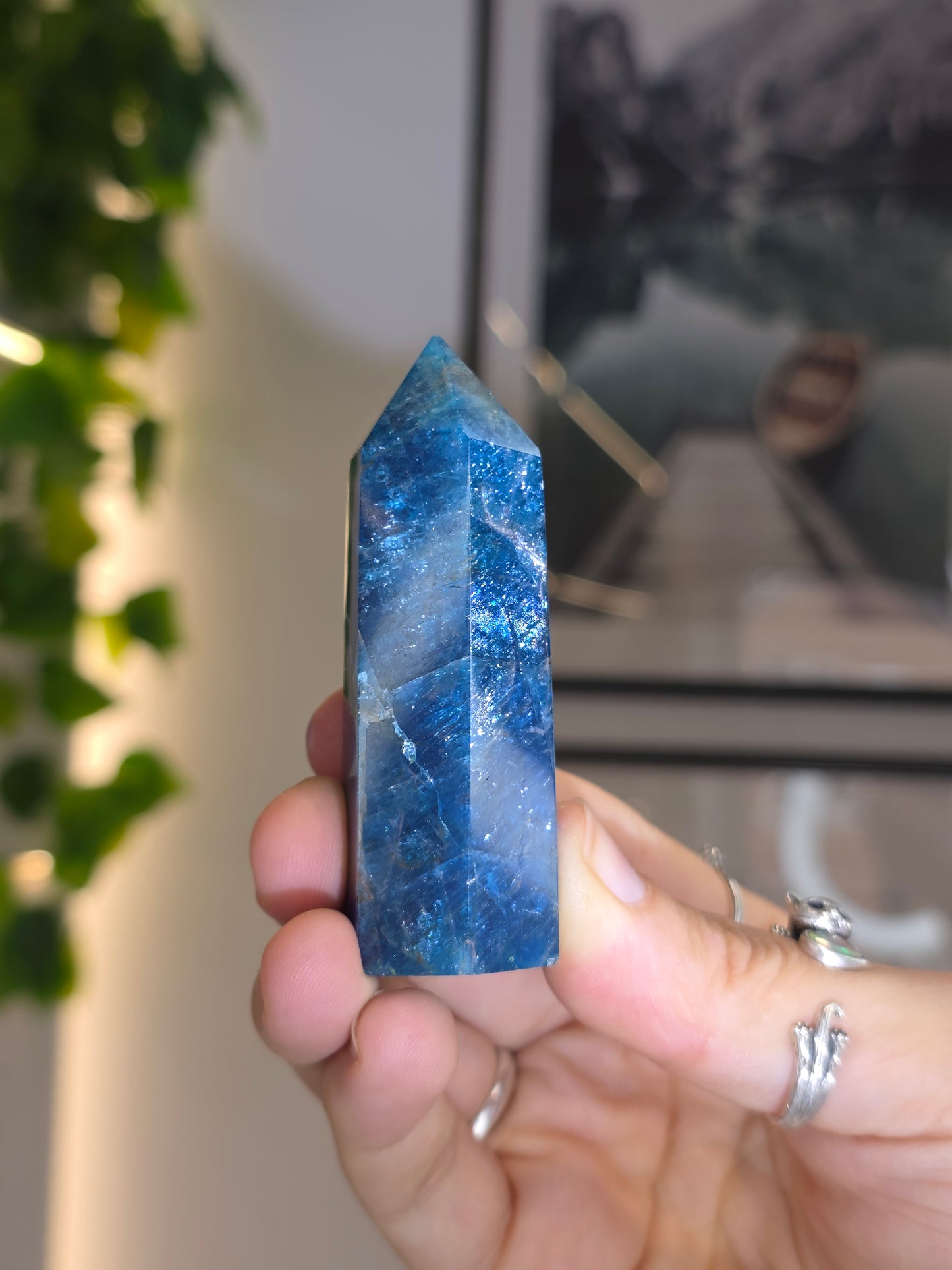 Flashy Blue Apatite Towers