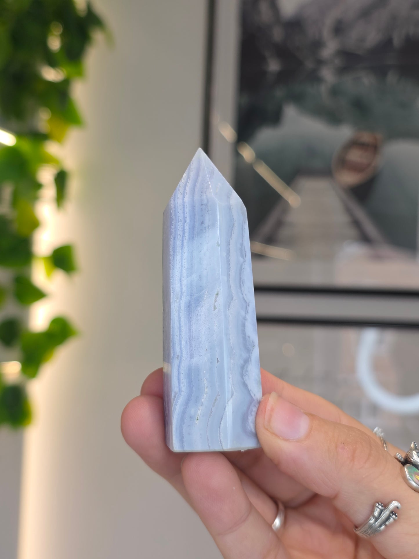 Blue Lace Agate Tower - B