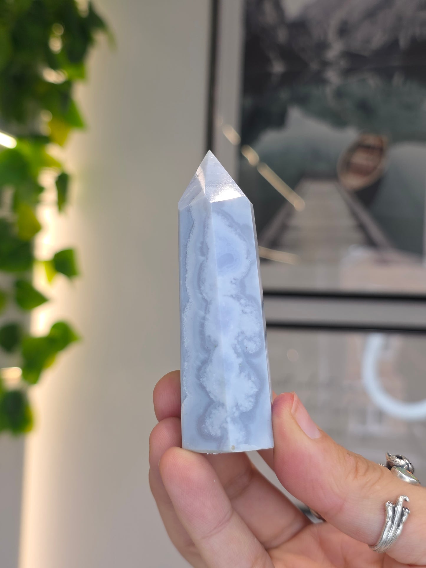 Blue Lace Agate Tower - B