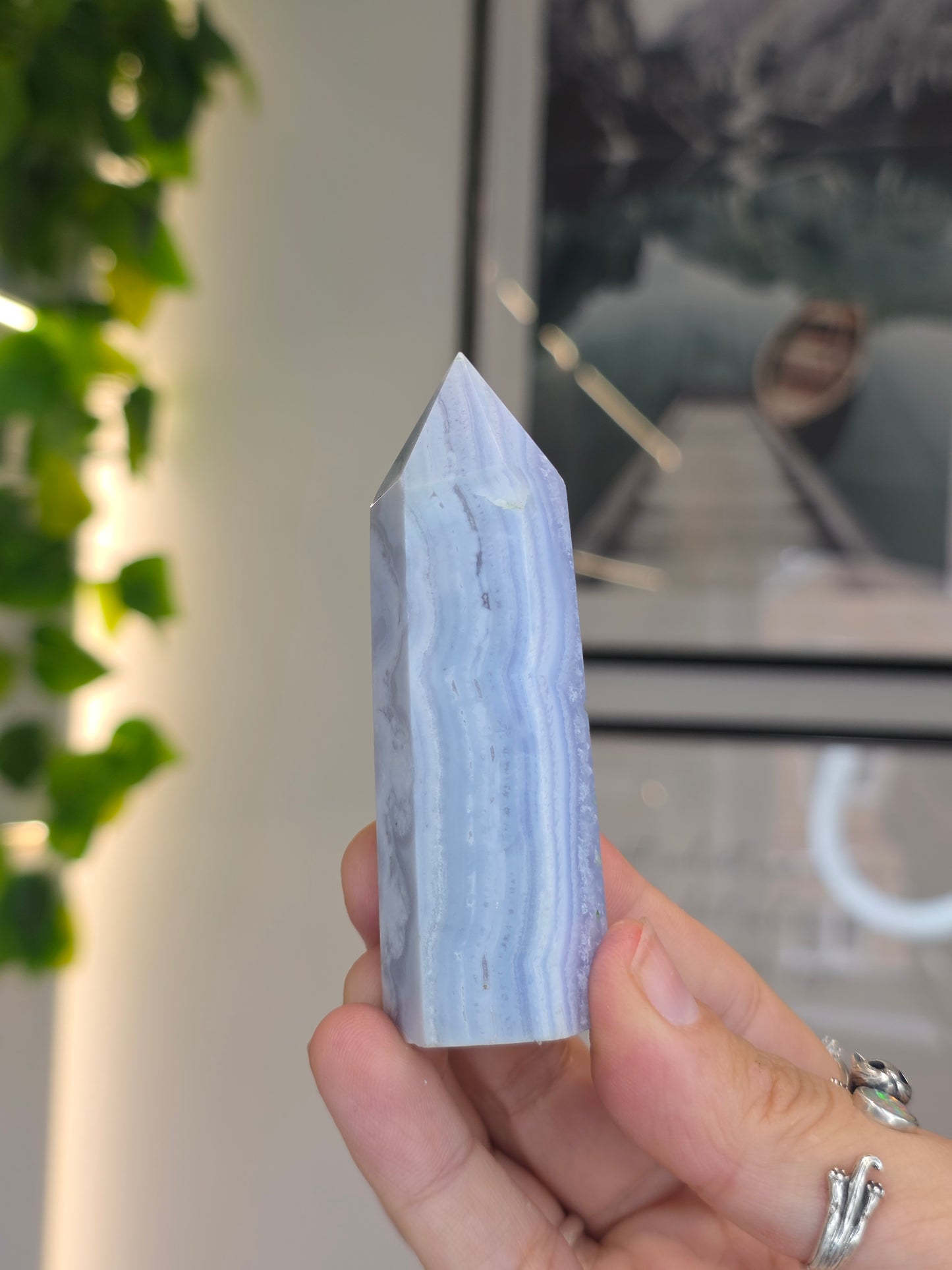 Blue Lace Agate Tower - B