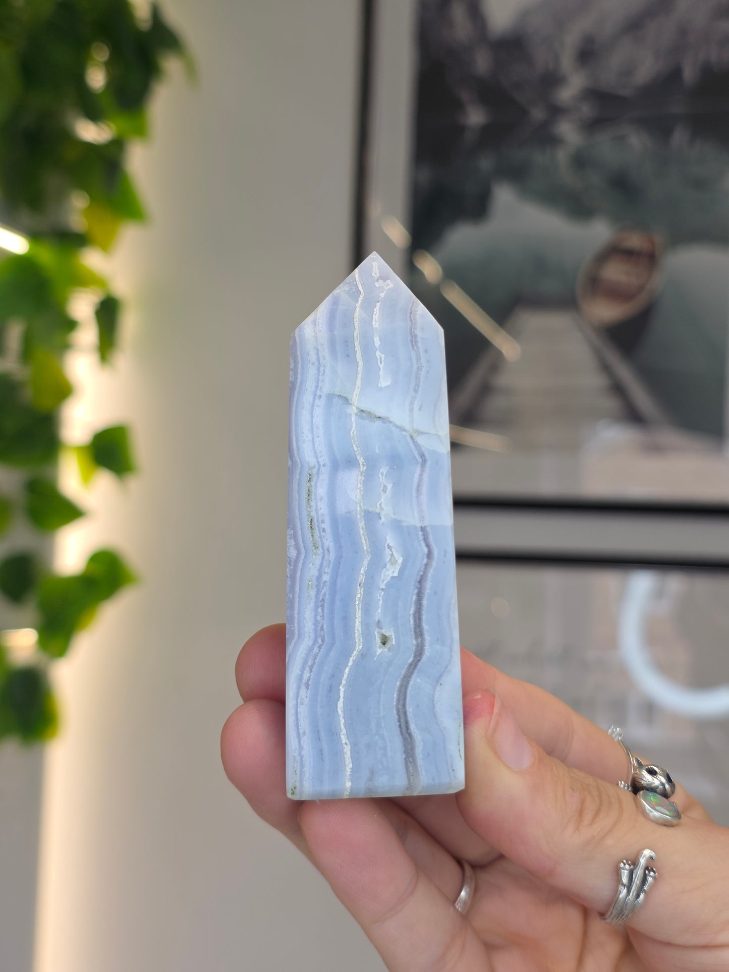 Blue Lace Agate Tower - C