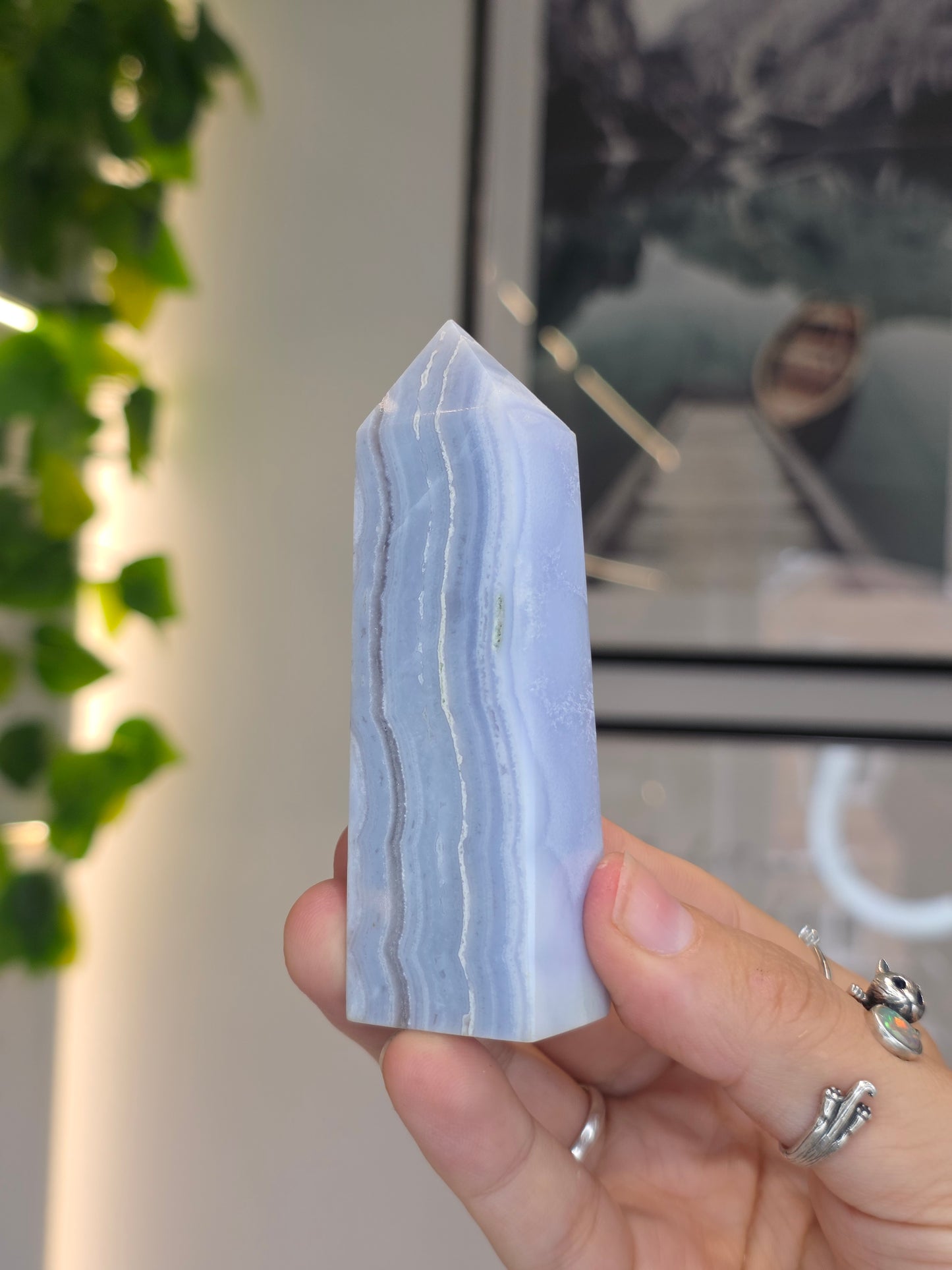 Blue Lace Agate Tower - C