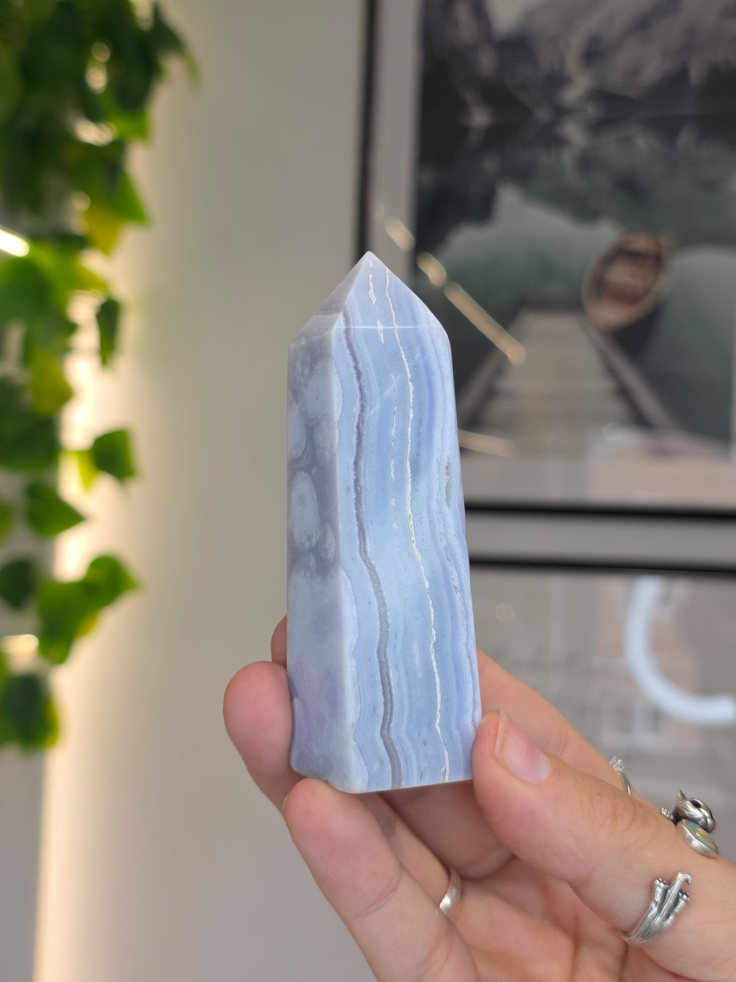 Blue Lace Agate Tower - C