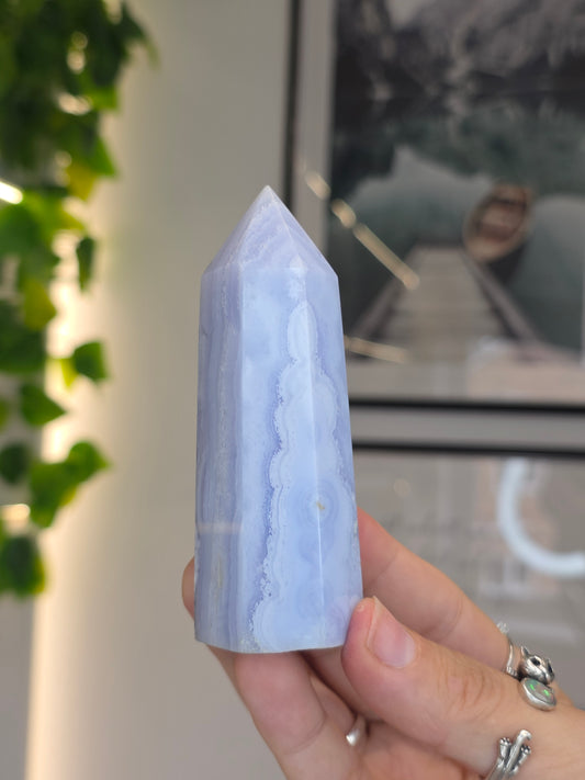 Blue Lace Agate Tower - D