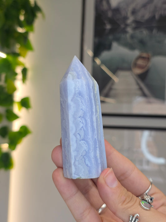 Blue Lace Agate Tower - E