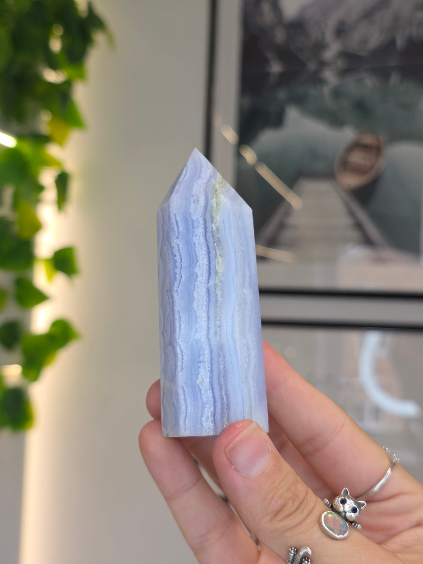 Blue Lace Agate Tower - E