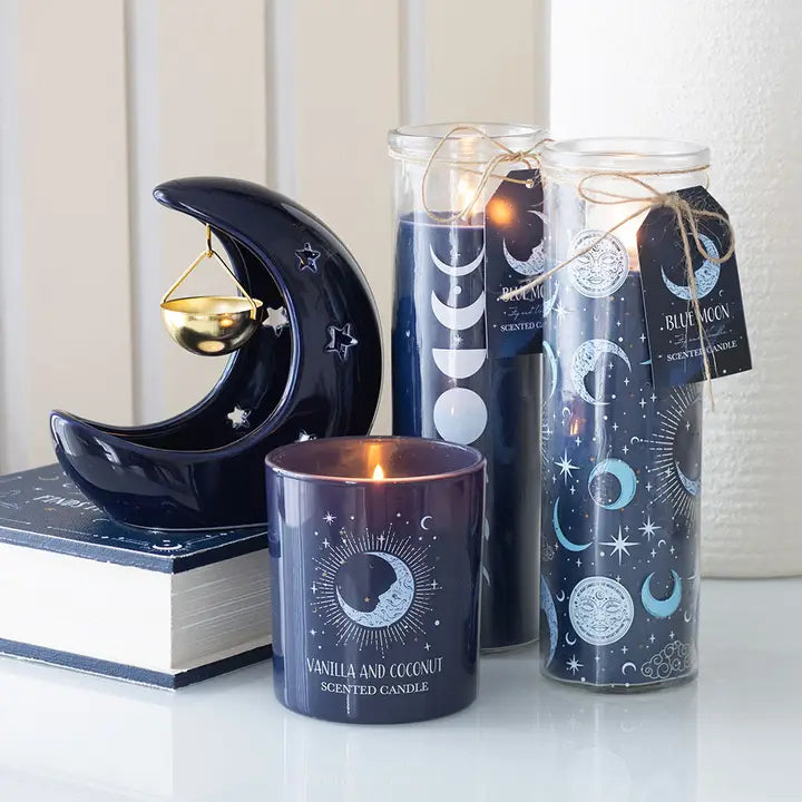 Blue Crescent Moon Hanging Oil Burner - MAS3409/11