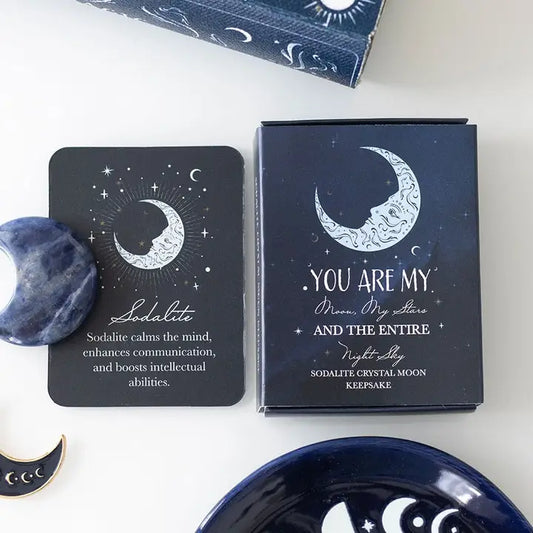 Sodalite Crystal Moon Keepsake Stone in A Box - MAS3412/14