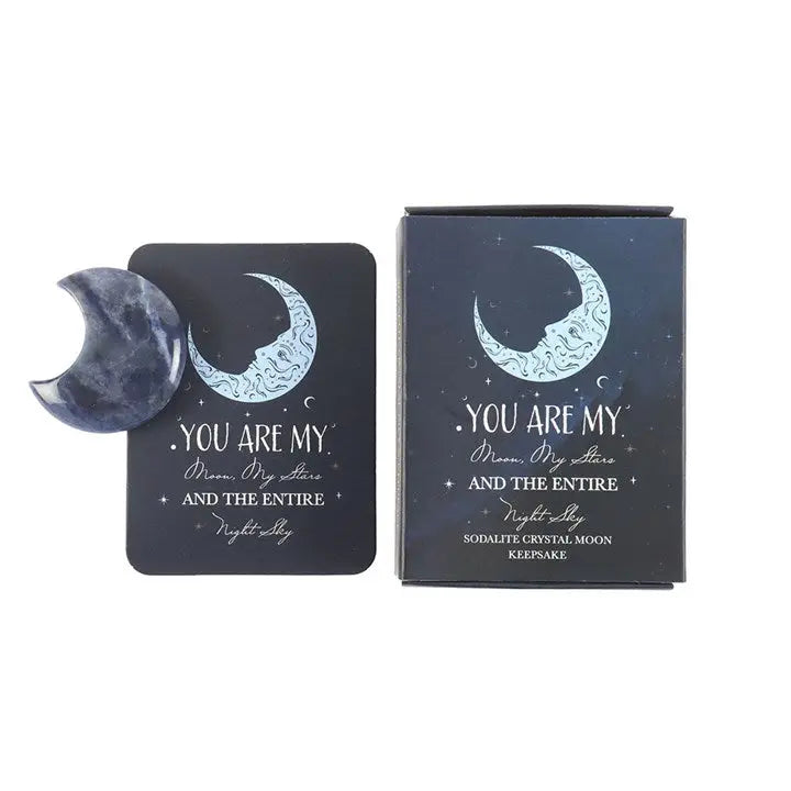 Sodalite Crystal Moon Keepsake Stone in A Box - MAS3412/14