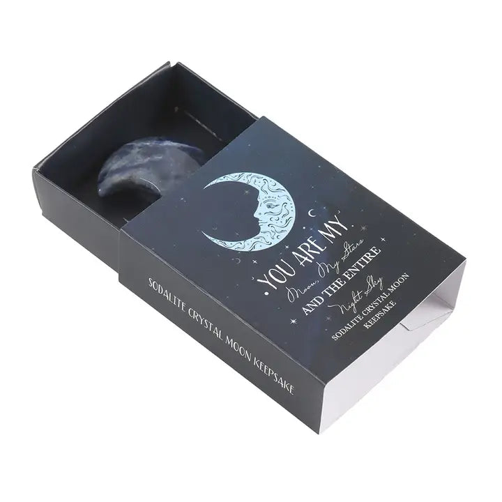 Sodalite Crystal Moon Keepsake Stone in A Box - MAS3412/14