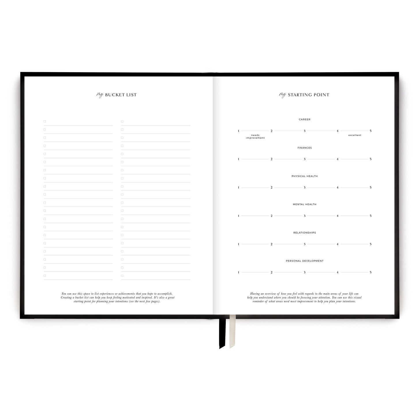 (ECLIPSE) Body + Soul Undated Journal by Blush & Gold in Black - MAS3329/31