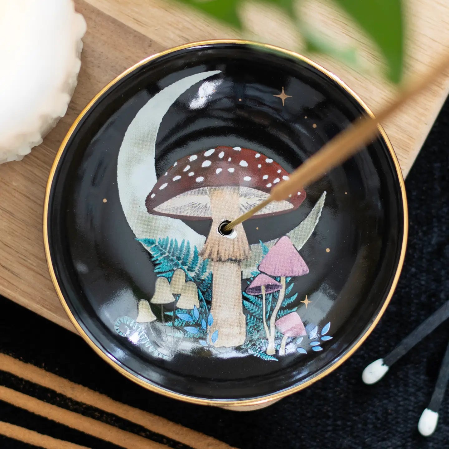 Forest Mushroom Ceramic Incense Holder Plate - MAS3433/35