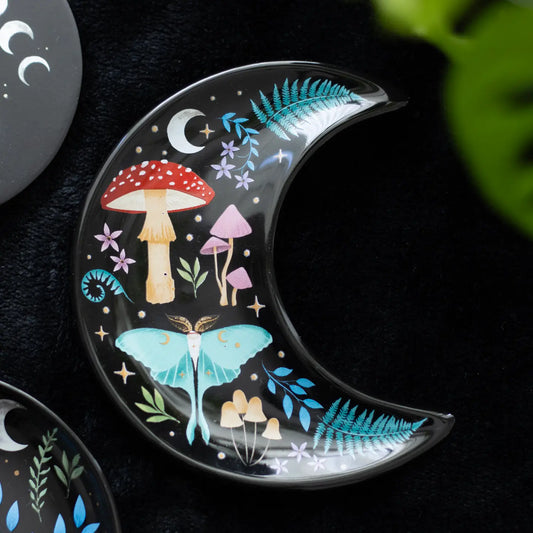Crescent Moon Dark Forest Print Trinket Dish - MAS3421/23
