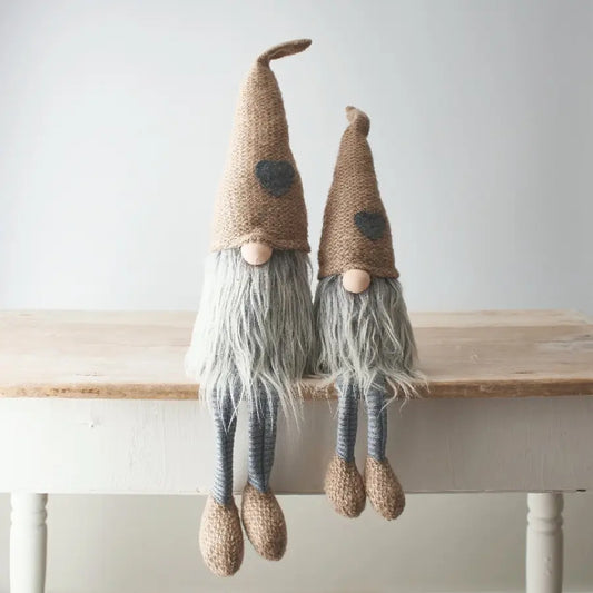 36cm Large Natural Fabric Gonks with Hearts - MAS3448/51