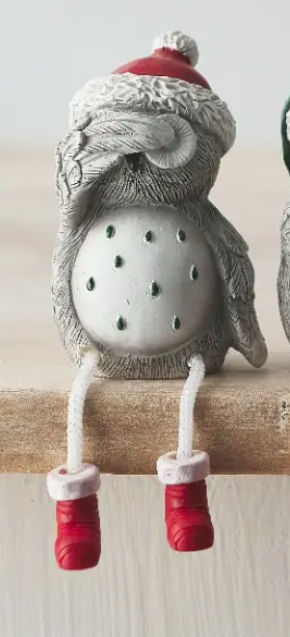 Grey Nordic Owl Sitter - MAS3453/63