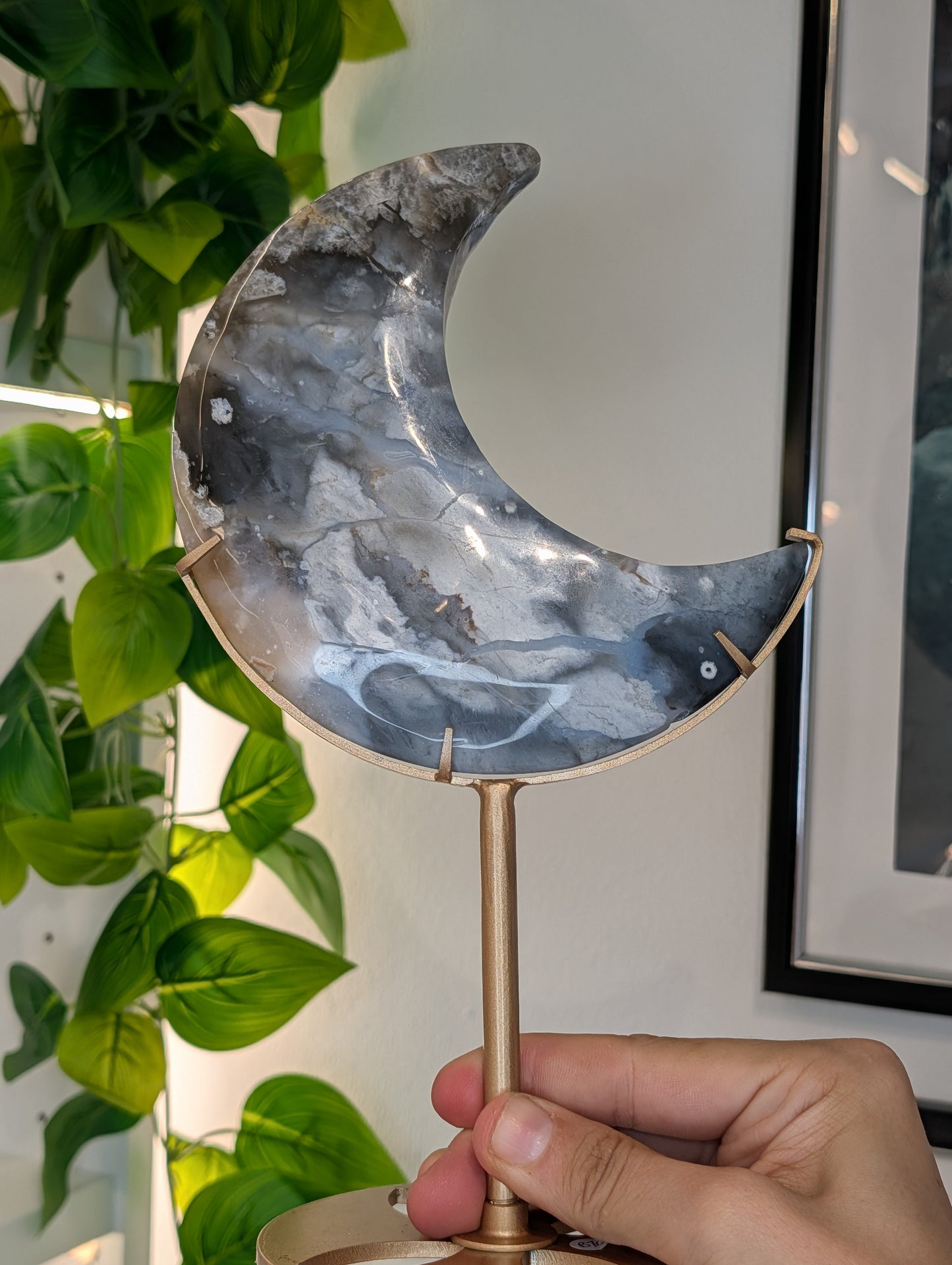 Indonesian Blue / Purple Chalcedony Moon B