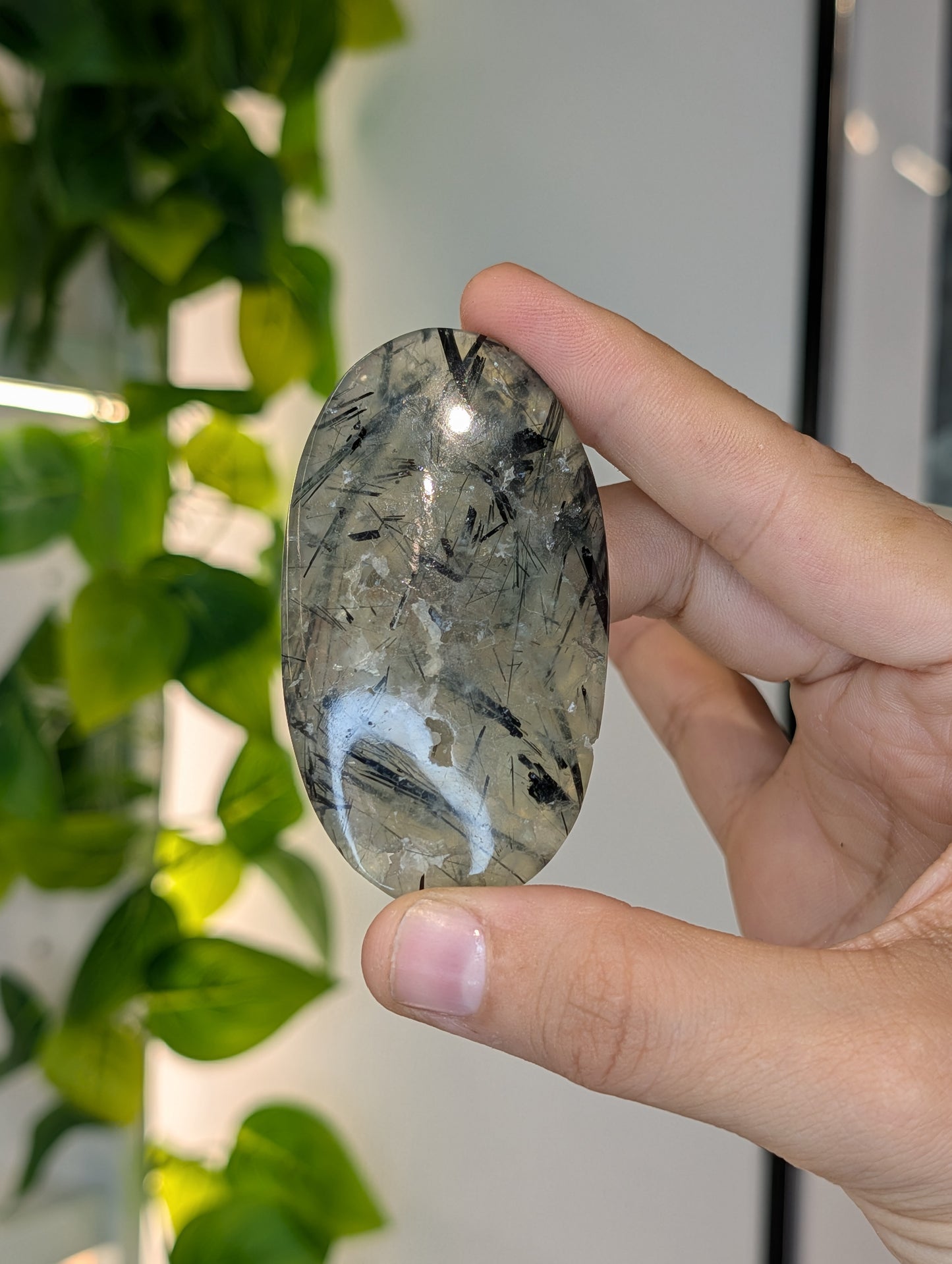 Intuitively Chosen Prehnite Palm Stones