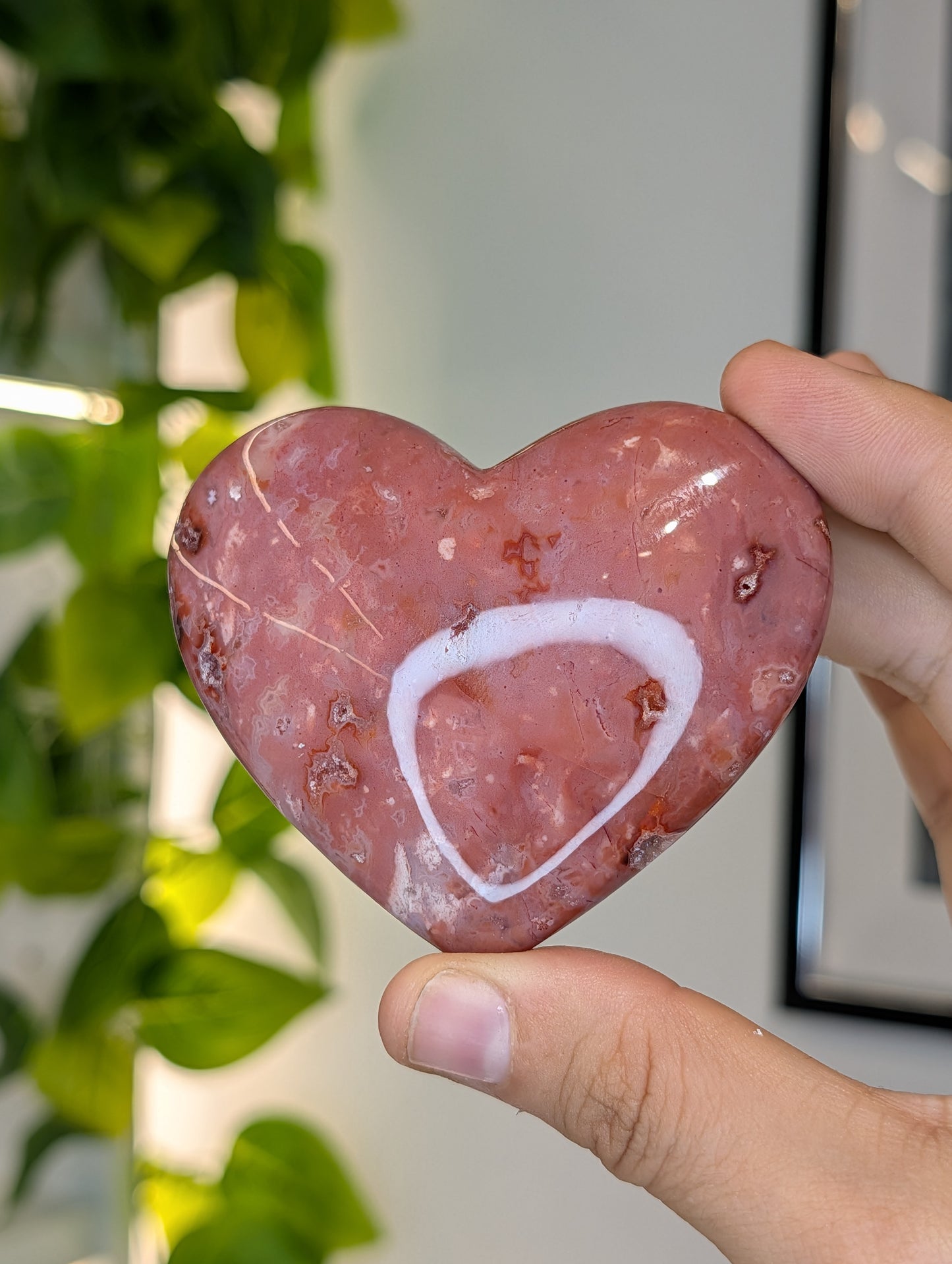 Indonesian Pink Carnelian Heart