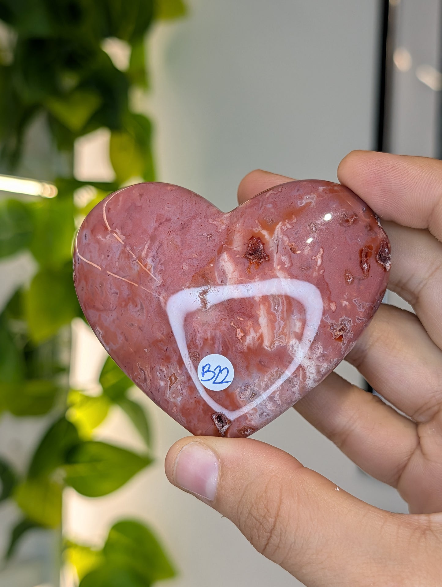 Indonesian Pink Carnelian Heart
