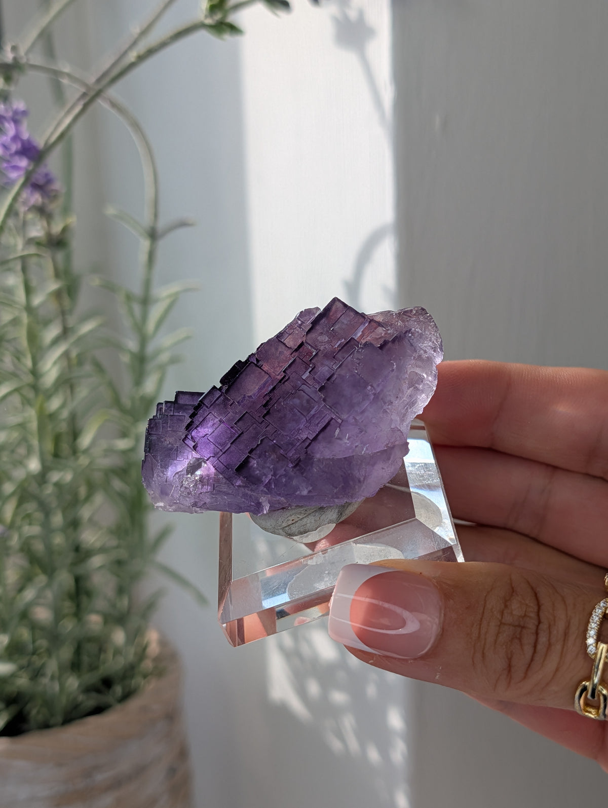 Purple Stepped Fluorite Specimen from Xin Jiang China