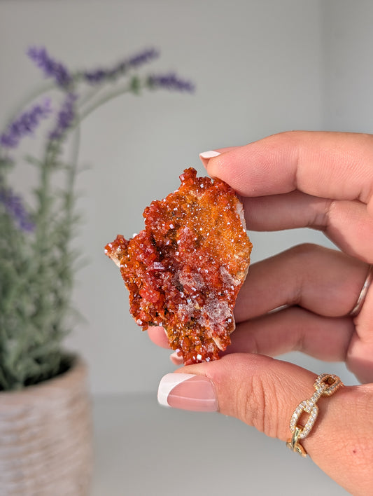 Vanadinite on Barite Specimens from Morocco