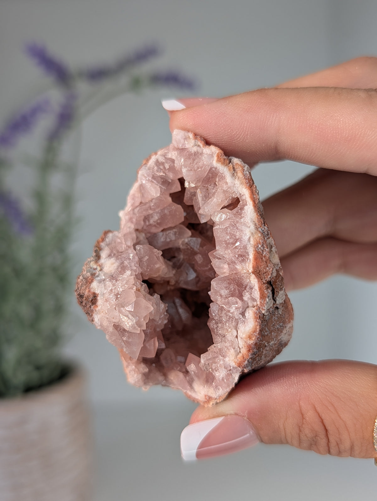 Pink Amethyst Geode Cluster from Argentina