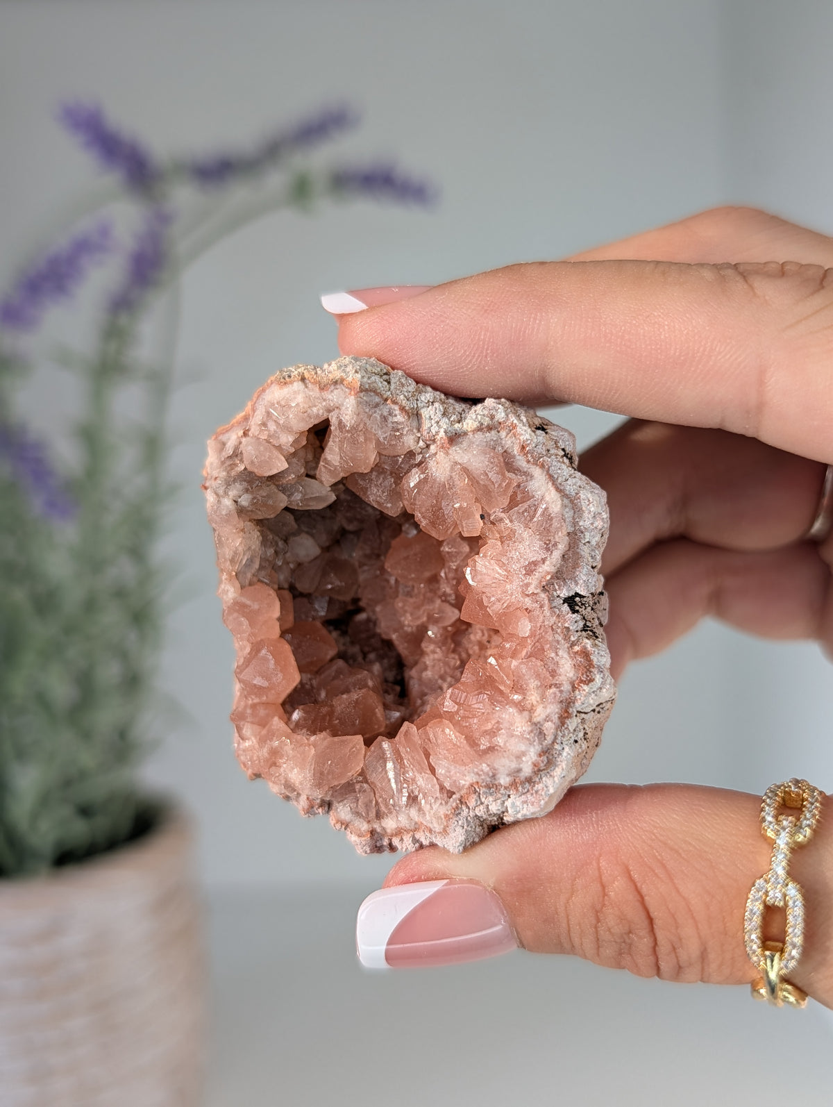 Pink Amethyst Geode Cluster from Argentina