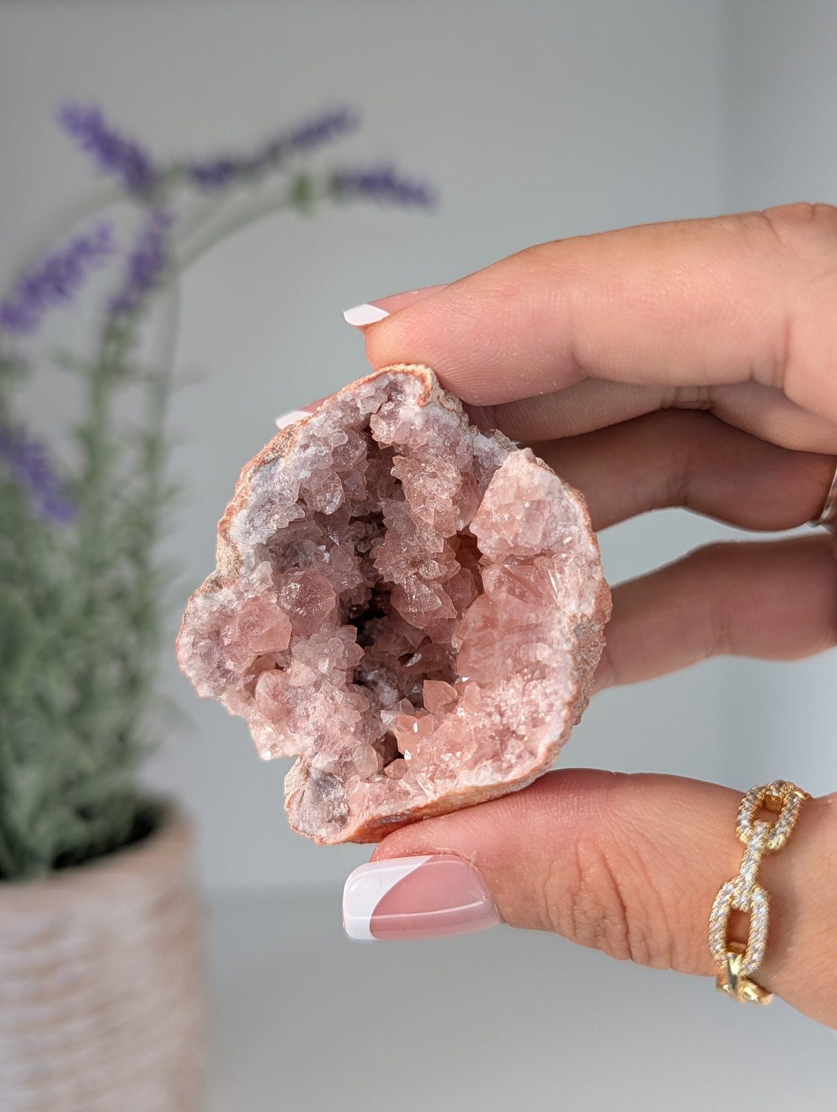 Pink Amethyst Geode Cluster from Argentina