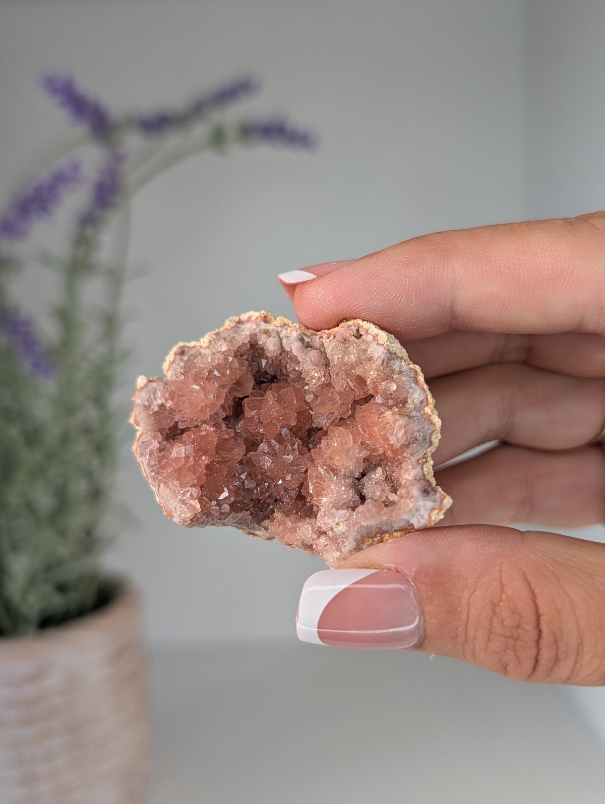 Pink Amethyst Geode Cluster from Argentina