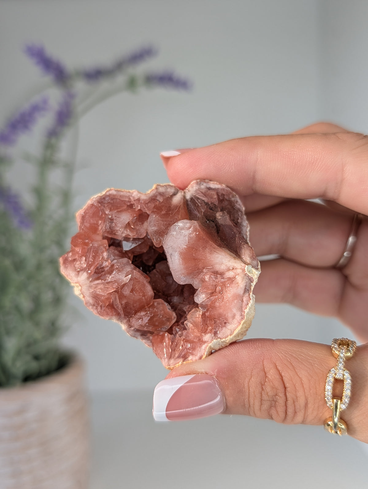 Pink Amethyst Geode Cluster from Argentina