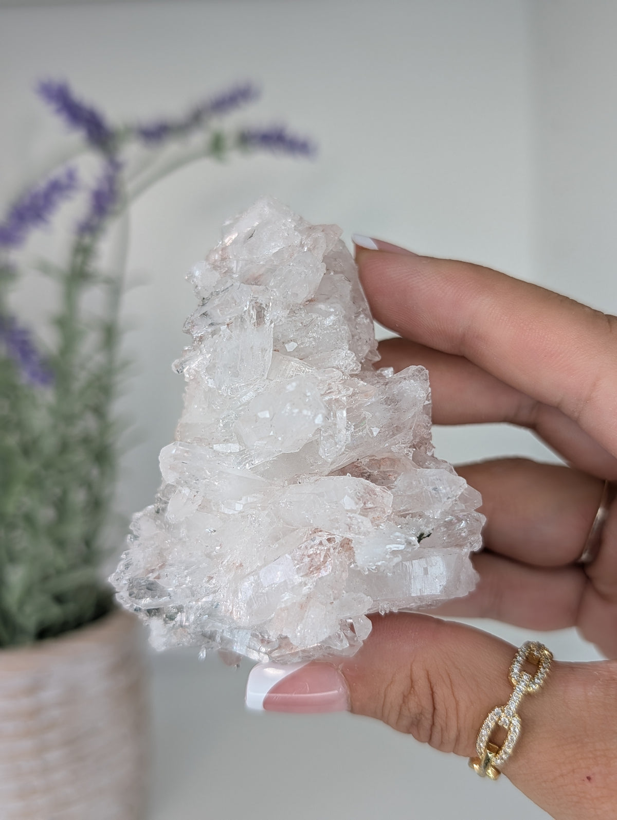 Pink Lemurian Quartz Clusters Specimens from Brazil